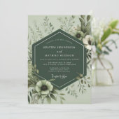 Sage Botanische Weelderige Bruiloft Kaart (Staand voorkant)