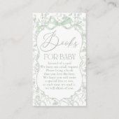 Sage Bow Baby shower Boek Informatiekaartje (Voorkant)