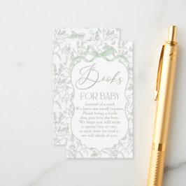 Sage Bow Baby shower Boek Informatiekaartje