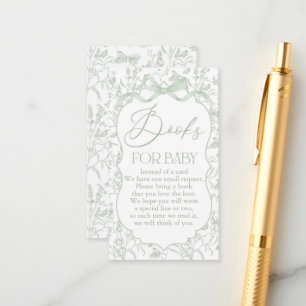 Sage Bow Baby shower Boek Informatiekaartje