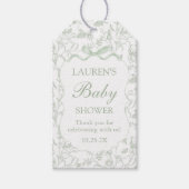 Sage Bow Baby shower Gift Label Cadeaulabel (Voorkant)