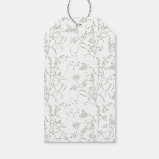 Sage Bow Baby shower Gift Label Cadeaulabel (Achterkant)