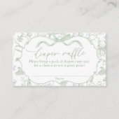 Sage Bow Baby shower Luier Raffle Informatiekaartje (Voorkant)