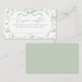 Sage Bow Baby shower Luier Raffle Informatiekaartje