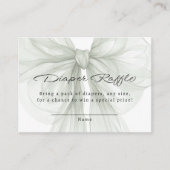 Sage Bow Diaper Raffle Minimal Chic Informatiekaartje (Voorkant)