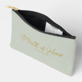 Sage bruidsmeisje script naam cosmetisch cadeau etui (Open)