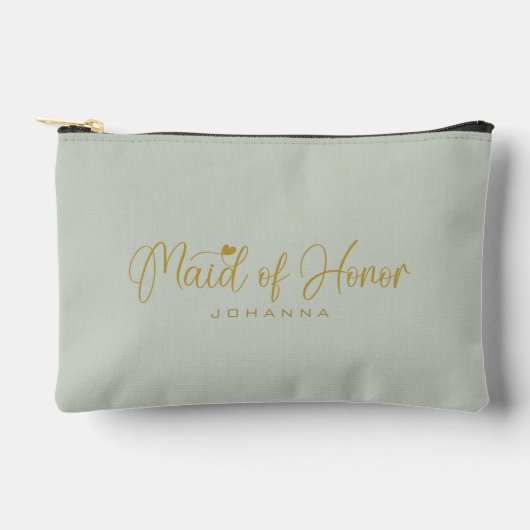 Sage bruidsmeisje script naam cosmetisch cadeau etui (Voorkant)