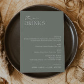 SAGE Bruiloft Drink Bar Menu 5x7 Kaart