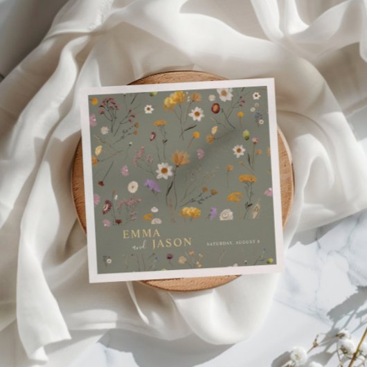 Sage bruiloft servetten