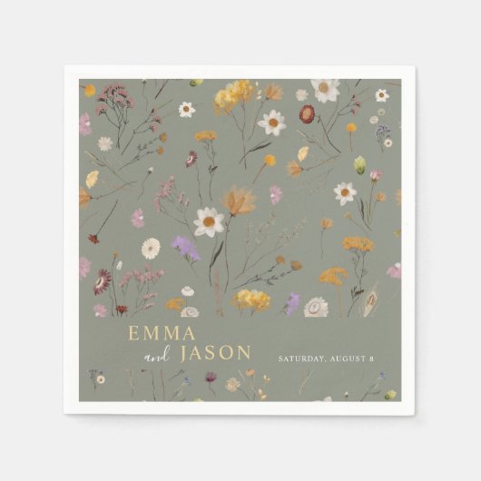 Sage bruiloft servetten (Voorkant)