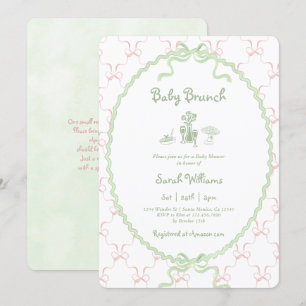 Sage Brunch Baby shower uitnodiging
