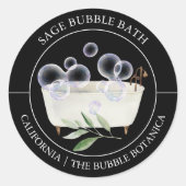 Sage Bubble Bath-etiket Ronde Sticker (Voorkant)