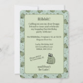 Sage Bubble Frogs - fun kids birthday party. Kaart (Achterkant)