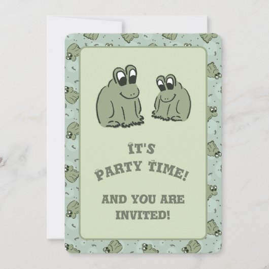 Sage Bubble Frogs - fun kids birthday party. Kaart (Voorkant)