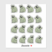 Sage Bubble Frogs - green kids cute. Sticker (Vel)