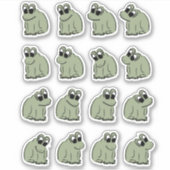 Sage Bubble Frogs - green kids cute. Sticker (Voorkant)