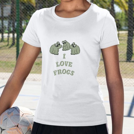 Sage Bubble Frogs - Ik hou van kikkers - bewerkbaa T-shirt