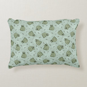 Sage Bubble Frogs - lauriergroen kinder motief. Accent Kussen
