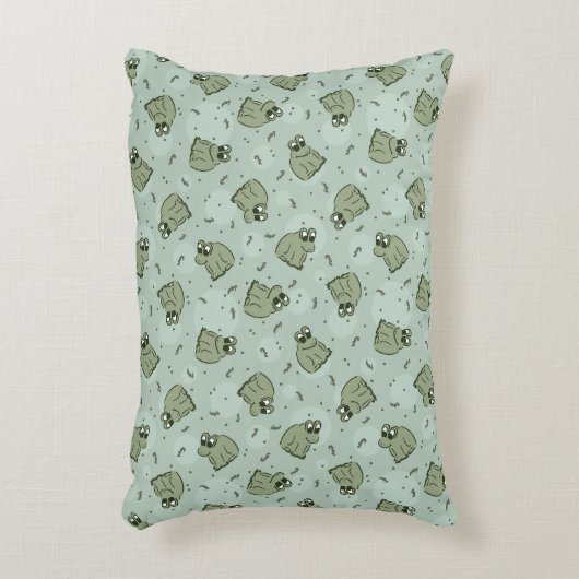 Sage Bubble Frogs - lauriergroen kinder motief. Accent Kussen (Voorkant(Verticaal))