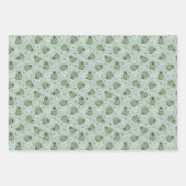 Sage Bubble Frogs - lauriergroen kinder motief. Inpakpapier Vel (Voorkant 2)