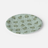 Sage Bubble Frogs - lauriergroen kinder motief. Papieren Bordje (Gekanteld)