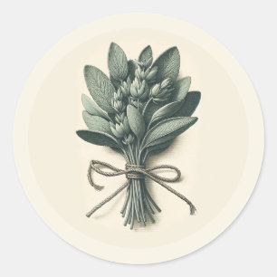 Sage Bunch  Botanische Apotheker Plant Ronde Sticker