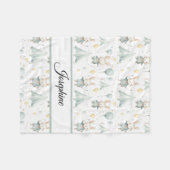 Sage Bunny Dreams Gepersonaliseerde Baby Fleece Deken (Voorkant (Horizontaal))