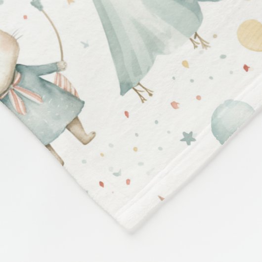 Sage Bunny Dreams Gepersonaliseerde Baby Fleece Deken (Hoek)