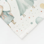 Sage Bunny Dromen Persoonlijke Baby Fleece Deken (Hoek)