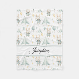 Sage Bunny Dromen Persoonlijke Baby Fleece Deken