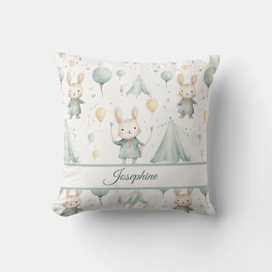 Sage Bunny Droom Gerersonaliseerde Worp Kussen (Voorkant)