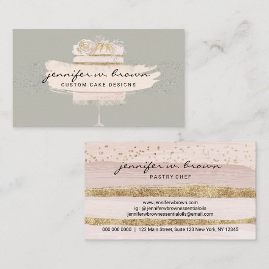 Sage cake-event catering-dessert-ontbijt visitekaartje (Voorkant / Achterkant)