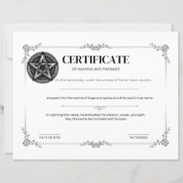 Sage Certificaat van Naamgeving en Overgang