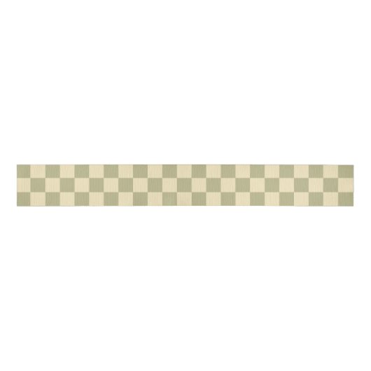Sage Checkerboard Grosgrain Lint (Voorkant)
