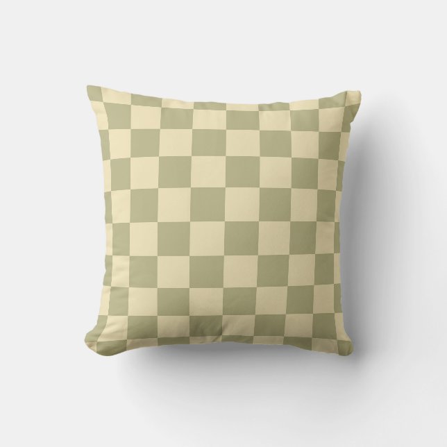 Sage Checkerboard Kussen (Voorkant)