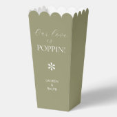 Sage | Chic Minimal Script Trouw Popcorn Bedankdoosjes (Voorkant)