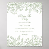 Sage Chinoiserie Advice for Baby Shower Game Poster (Voorkant)