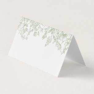 Sage Chinoiserie Bloemen Plaats Kaart Tafel Decor