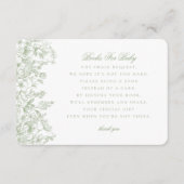 Sage Chinoiserie Books for Baby Invitation Insert Informatiekaartje (Voorkant)
