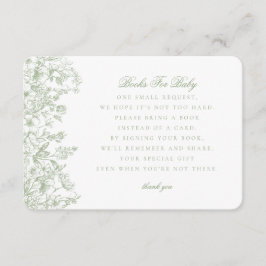 Sage Chinoiserie Books for Baby Invitation Insert Informatiekaartje