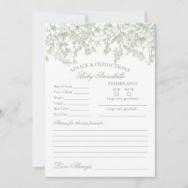Sage Chinoiserie Floral Advies voor Baby Kaart