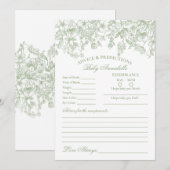 Sage Chinoiserie Floral Advies voor Baby Kaart (Voorkant / Achterkant)