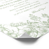 Sage Chinoiserie Floral Time Capsule Baby Birthday Poster (Hoek)