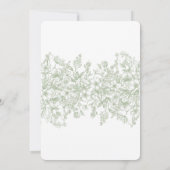 Sage Chinoiserie Vintage Bloem Bruidsdouche Kaart (Achterkant)