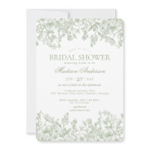 Sage Chinoiserie Vintage Bloem Bruidsdouche