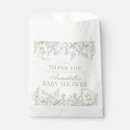 Sage Chinoiserie Vintage Bloemen Baby Shower Desse Bedankzakje