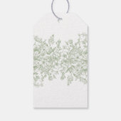 Sage Chinoiserie Vintage Bloemige Bruiloft Feest Cadeaulabel (Achterkant)