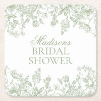 Sage Chinoiserie Vintage Bloemige Bruiloft Feest