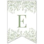 Sage Chinoiserie Vintage Floral Baby Shower Decor Vlaggetjes (Derde vlag)