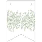 Sage Chinoiserie Vintage Floral Birthday Decor Vlaggetjes (Eerste vlag)